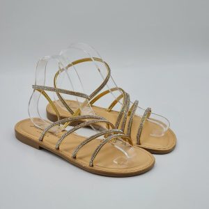 ILARIA SANDALO BASSO STRASS PLATINO/NERO