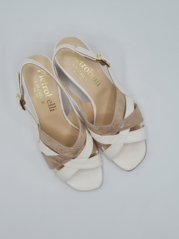 ELLEN SANDALO PELLE BICOLOR BURRO PLATINO - immagine 3