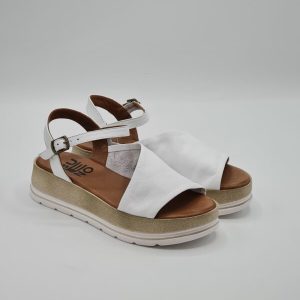 BUENO SANDALO PELLE ZEPPA BIANCO