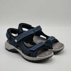 IGI&CO SANDALO SPORTIVO PELLE NABUK BLU