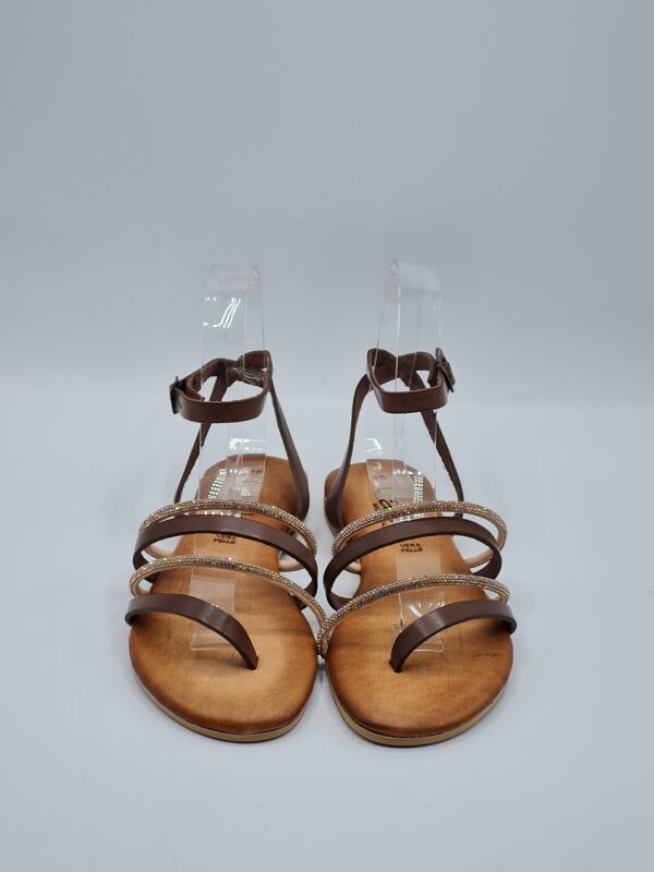 LATIKA SANDALO BASSO PELLE T.MORO - immagine 3