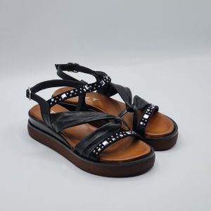 TRE T SANDALO BASSO PELLE NERO