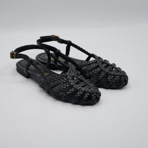 SHADDY SANDALO RAGNETTO BASSO PELLE NERO