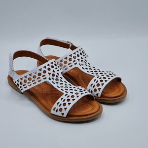SHADDY SANDALO BASSO PELLE BIANCO/T.MORO