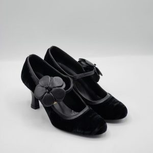 Nacrèe DECOLLETE’ NERO CON CINTURINO CON FIORE