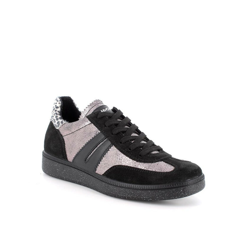 IGI&CO SNEAKER PELLE BICOLOR NERO GRIGIO
