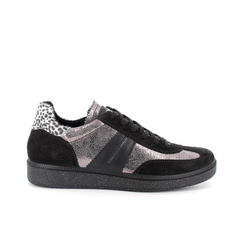 IGI&CO SNEAKER PELLE BICOLOR NERO GRIGIO - immagine 3