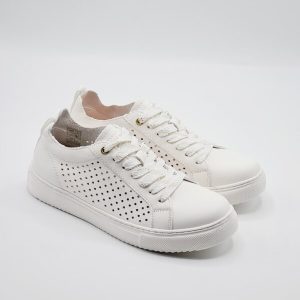 GRUNLAND SNEAKER PELLE BIANCO TRAFORATA