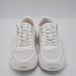 GRUNLAND SNEAKER TESSUTO MICROFORATO BIANCO