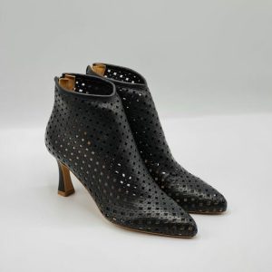 TRONCHETTO PELLE NERO TRAFORATO