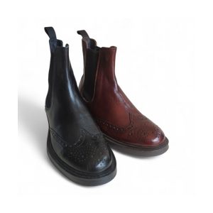 STIVALETTI UOMO BEATLES CON ELASTICO IN PELLE TUFFATA A MANO E FONDO GOMMA