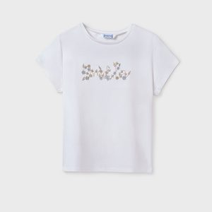 Maglietta testo ricamato Better Cotton ragazza – MAYORAL