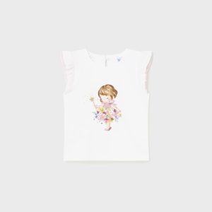 Maglietta combined tulle Better Cotton neonata – MAYORAL