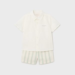 Completo 2 pezzi lino bermuda a righe neonato – MAYORAL