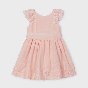 Abito ricamato con fusciacca plumetis bambina – MAYORAL