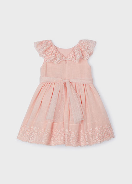 Abito ricamato con fusciacca plumetis bambina – MAYORAL - immagine 4
