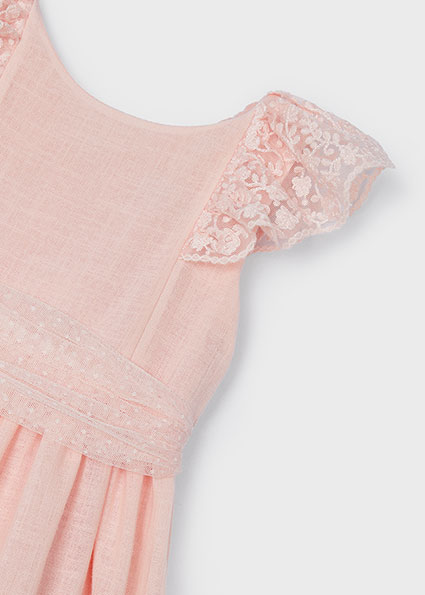 Abito ricamato con fusciacca plumetis bambina – MAYORAL - immagine 3