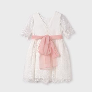 Abito Tulle Ricamato Guipure Bambina 5034 – ABEL & LULA