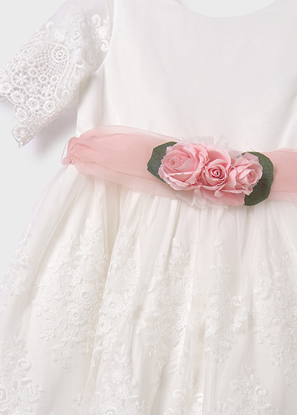 Abito Tulle Ricamato Guipure Bambina 5034 – ABEL & LULA - immagine 4
