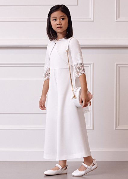 Tuta Con Coprispalle Ricamato Bambina 5258- ABEL & LULA - immagine 5