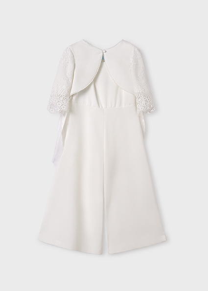 Tuta Con Coprispalle Ricamato Bambina 5258- ABEL & LULA - immagine 3