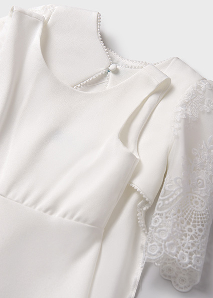 Tuta Con Coprispalle Ricamato Bambina 5258- ABEL & LULA - immagine 4