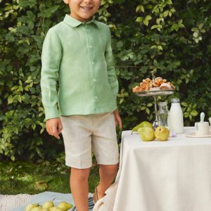 Completo Camicia Bermuda Lino Bambino 15253- ABEL & LULA