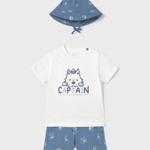 Completo 3 pezzi con cappello stampato neonato- MAYORAL