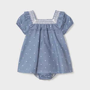 Vestito con copri pannolino pois neonata – MAYORAL