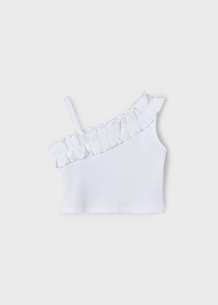 Top asimmetrico volant bambina – MAYORAL - immagine 4