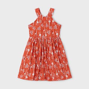Vestito stampato spalle intrecciate bambina – MAYORAL