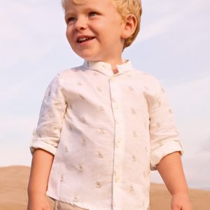 Camicia m/l lino collo corean