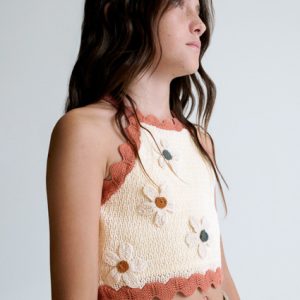 Top tricot fiori