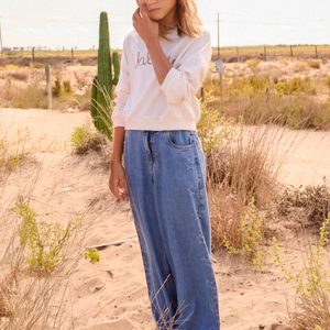 Pantalone lungo jeans fluido