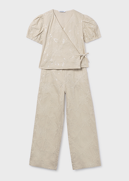 Completo pantalone lungo ricamo - immagine 5