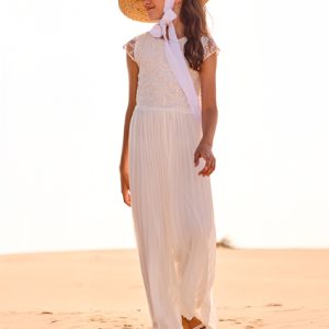 Tuta lunga combina plissettat