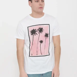 T-shirt Victor cool stampa palme 100% cotone Made in Italy