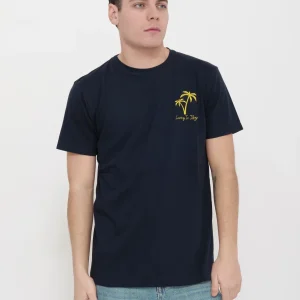 T-shirt victor cool stampa tasca Palme 100% cotone Made in Italy