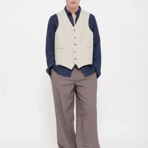 Gilet Victor cool gessato crema