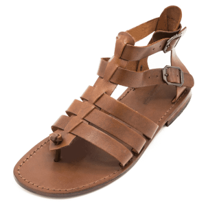 Sandali romani in cuoio color cuoio Monopoli