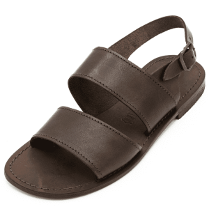 Sandali uomo in cuoio color testa di moro Positano