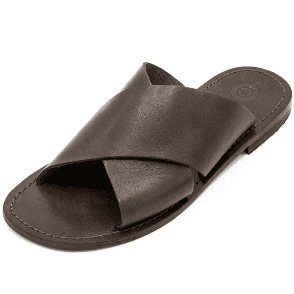 Sandali uomo in cuoio color testa di moro Tropea - immagine 2