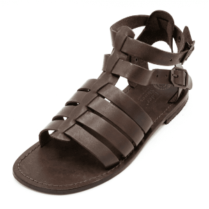 Sandali romani in cuoio color testa di moro Pompei