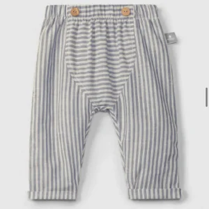 Pantaloni pull up in tessuto rigato