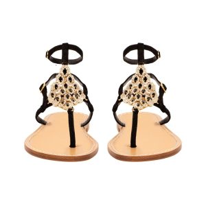 Sandali infradito neri con cinturino