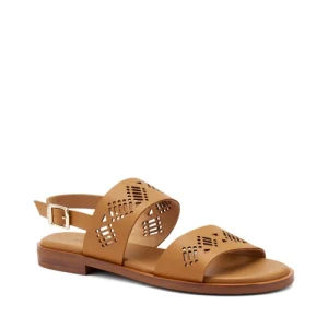 FRAU SANDALO BASSO PELLE CUOIO