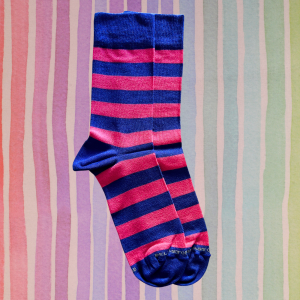 Calzini metà polpaccio in Bambù – Fasce blu_fucsia