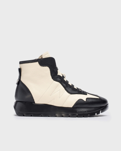 WONDERS SNEAKER ALTA PELLE BICOLOR CREMA NERO - immagine 4