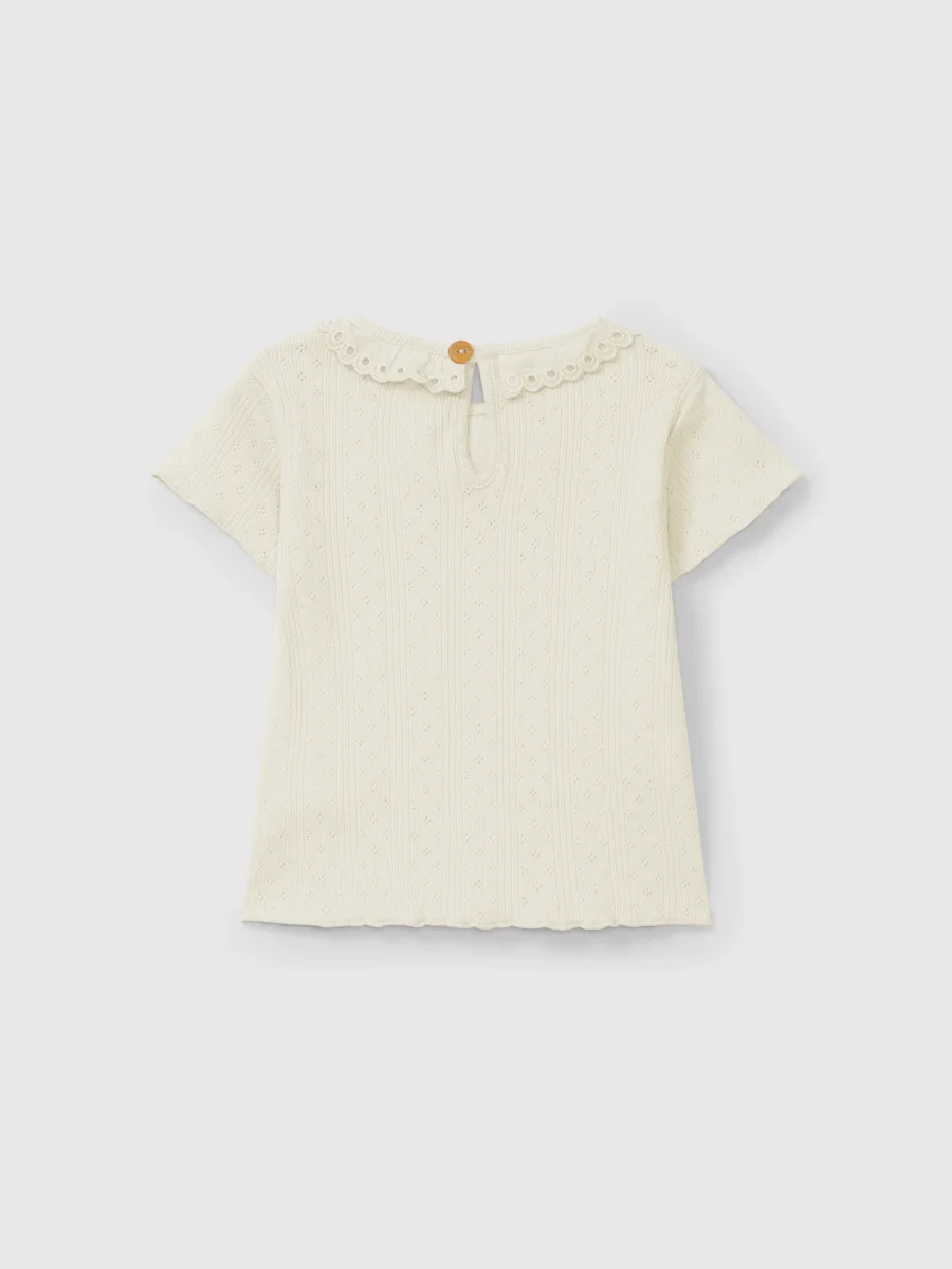 Maglietta con colletto ricamo inglese - immagine 3