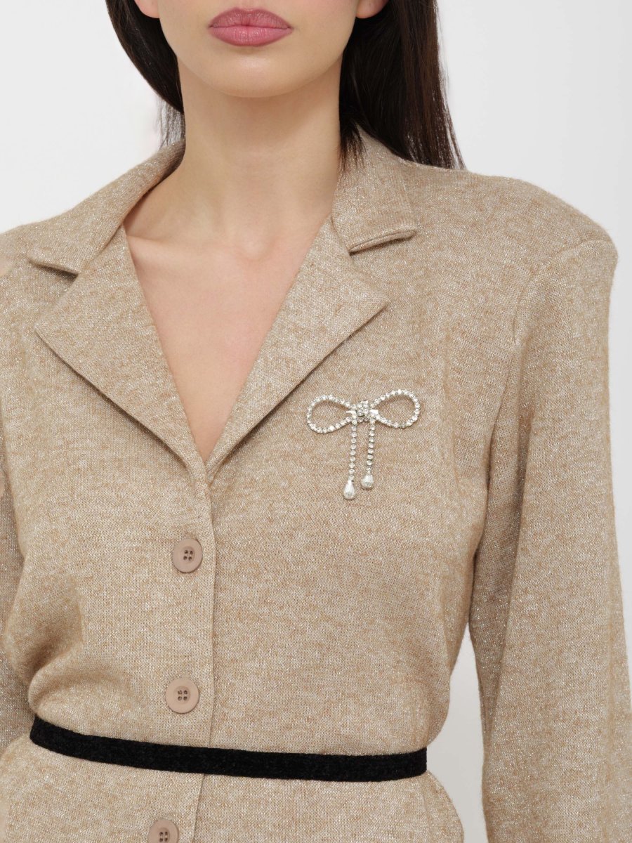 Blazer beige dettaglio spilla Dixie - immagine 8